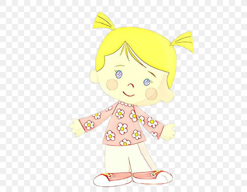 Cartoon Yellow Pink Toy Child Art, PNG, 640x640px, Cartoon, Child, Child Art, Doll, Pink Download Free
