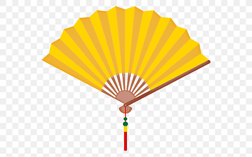 Orange, PNG, 590x511px, Hand Fan, Decorative Fan, Orange, Yellow Download Free