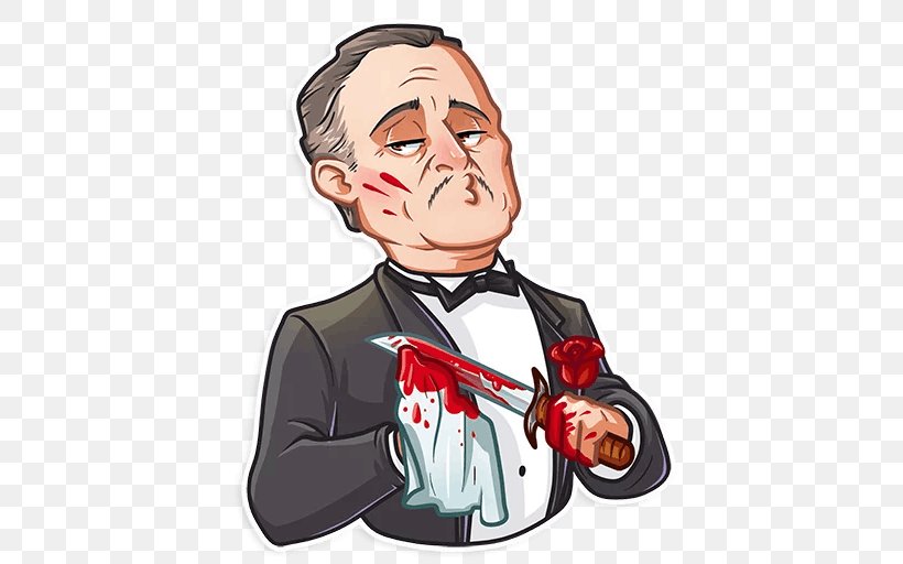 Vito Corleone Telegram Sticker The Godfather, PNG, 512x512px, Vito Corleone, Boss, Cartoon, Character, Corleone Download Free