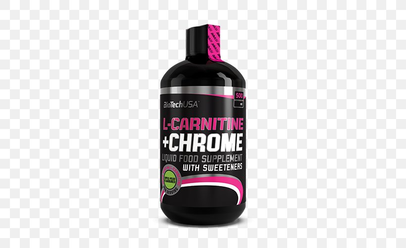 Levocarnitine Liquid BiotechUSA L-Carnitine Mg + Chrome 500 Google Chrome, PNG, 500x500px, Levocarnitine, Chromium, Concentrate, Creatine, Food Download Free