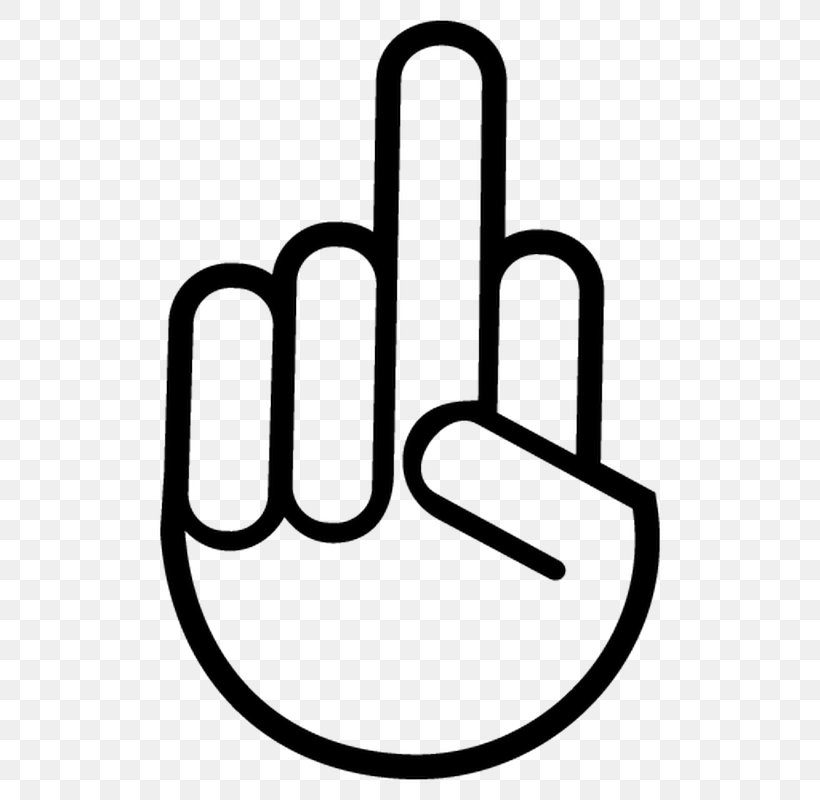 Middle Finger T-shirt Decal Sticker, PNG, 800x800px, Middle Finger, Adhesive, Area, Black And White, Bumper Sticker Download Free