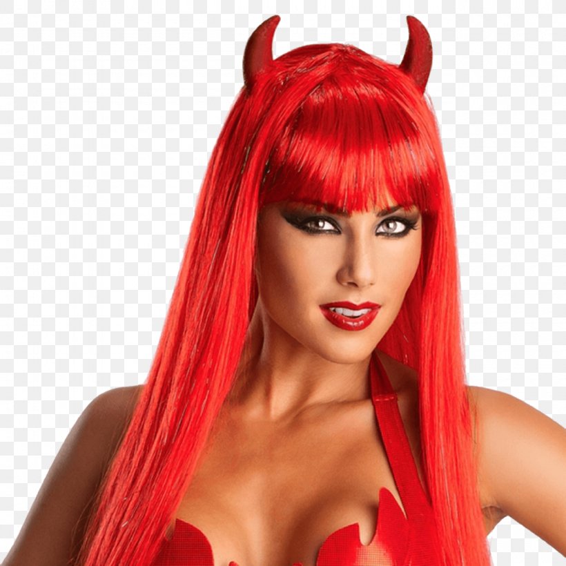 Wig Devil Costume Demon Satan, PNG, 1280x1280px, Wig, Bangs, Brown Hair, Carnival, Clothing Download Free