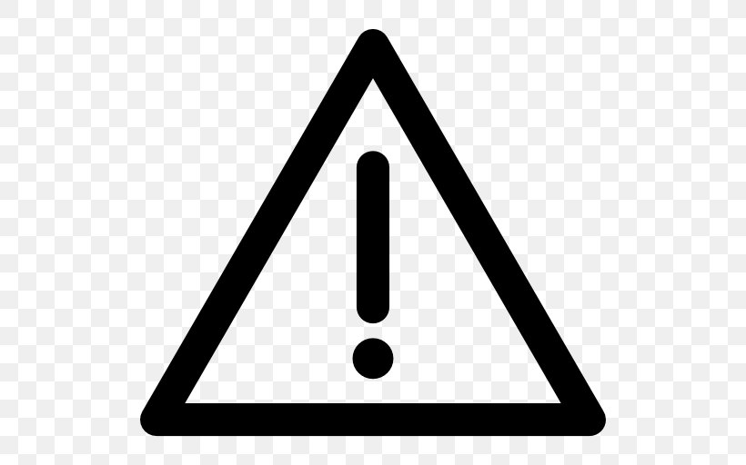 Exclamation Mark Interjection Warning Sign Advarselstrekant Triangle, PNG, 512x512px, Exclamation Mark, Advarselstrekant, Area, Black And White, Full Stop Download Free