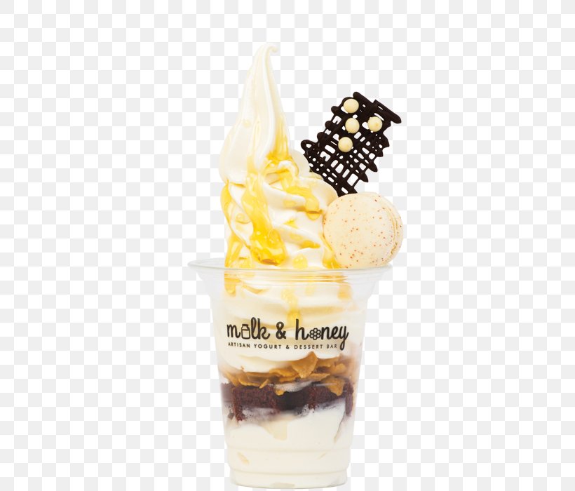 Sundae Frozen Yogurt Ice Cream Milk Parfait, PNG, 500x700px, Sundae, Cream, Dairy Product, Dame Blanche, Dessert Download Free