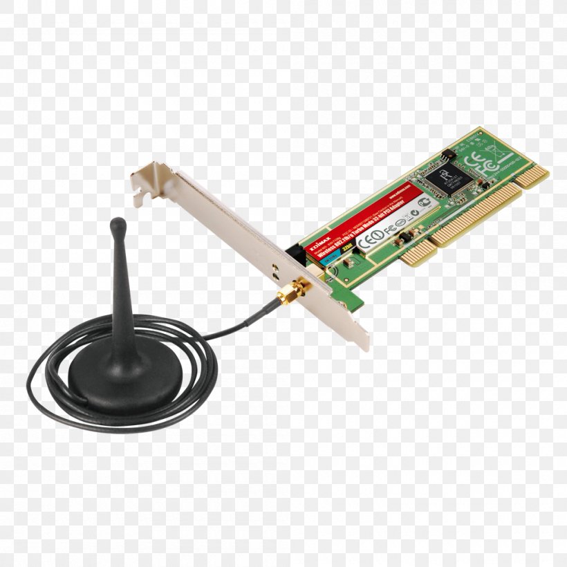 Wireless Network Interface Controller Conventional PCI Wireless LAN IEEE 802.11, PNG, 1000x1000px, Conventional Pci, Adapter, Device Driver, Edimax, Electronics Accessory Download Free