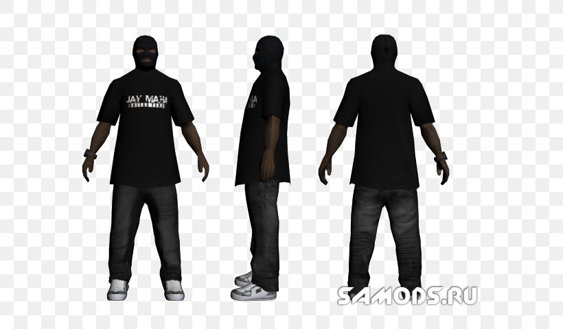 Grand Theft Auto: San Andreas San Andreas Multiplayer Grand Theft Auto V Mod T-shirt, PNG, 640x480px, Grand Theft Auto San Andreas, Black, Clothing, Game, Grand Theft Auto Download Free
