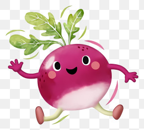 Cartoon Radish - Happy Radish Cartoon Illustration PNG