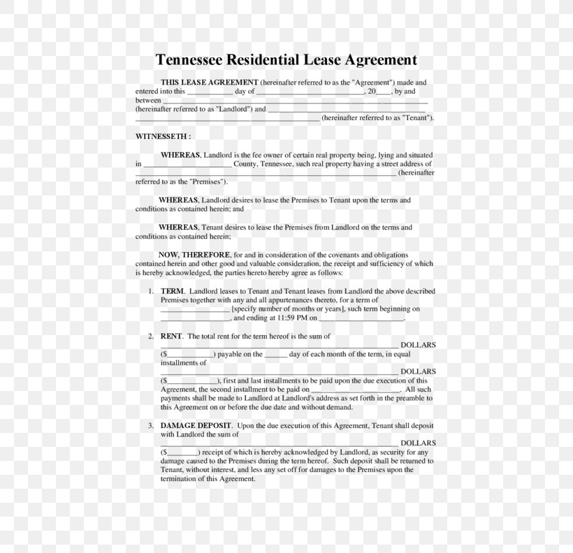 Document Lease Template Rental Agreement Contract, PNG, 612x792px, Document, Area, Contract, Department Of Corrections, Lease Download Free