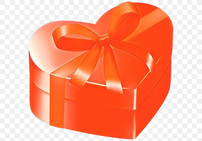 Valentine's Day, PNG, 600x571px, Cartoon, Gift Wrapping, Heart, Orange, Present Download Free
