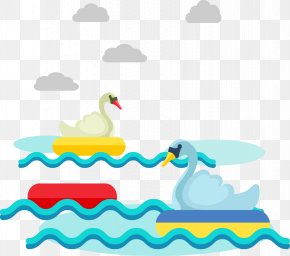 Vector Cartoon Swan Lake - Cygnini Swan Lake Clip Art PNG