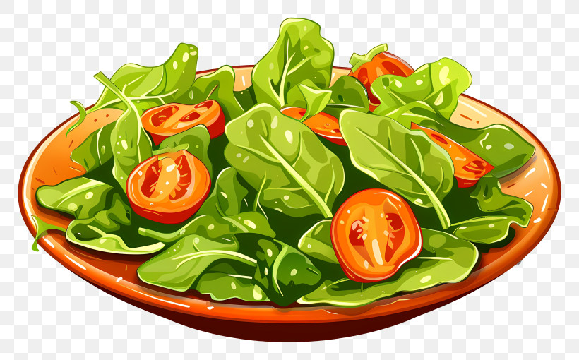Green Salad - Fresh Salad Bowl With Leafy Greens And Tomatoes PNG