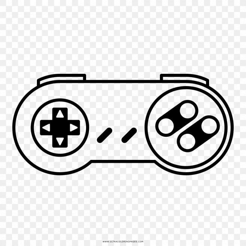 Super Nintendo Entertainment System Coloring Book Joystick Drawing Game Controllers, PNG, 1000x1000px, Super Nintendo Entertainment System, Area, Ausmalbild, Black, Black And White Download Free