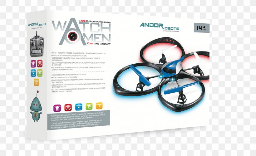 Unmanned Aerial Vehicle Quadcopter ANDORobots Watchmen, PNG, 1349x823px, Unmanned Aerial Vehicle, Brand, Camera, Communication, Multimedia Download Free