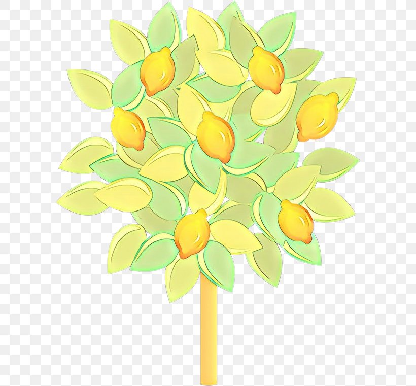 Yellow Green Plant Leaf Flower, PNG, 600x761px, Cartoon, Citrus, Cut Flowers, Flower, Green Download Free