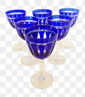 Glass - Wine Glass Champagne Glass Martini Cobalt Blue PNG