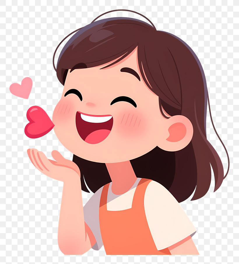 Girl Blowing Kiss PNG