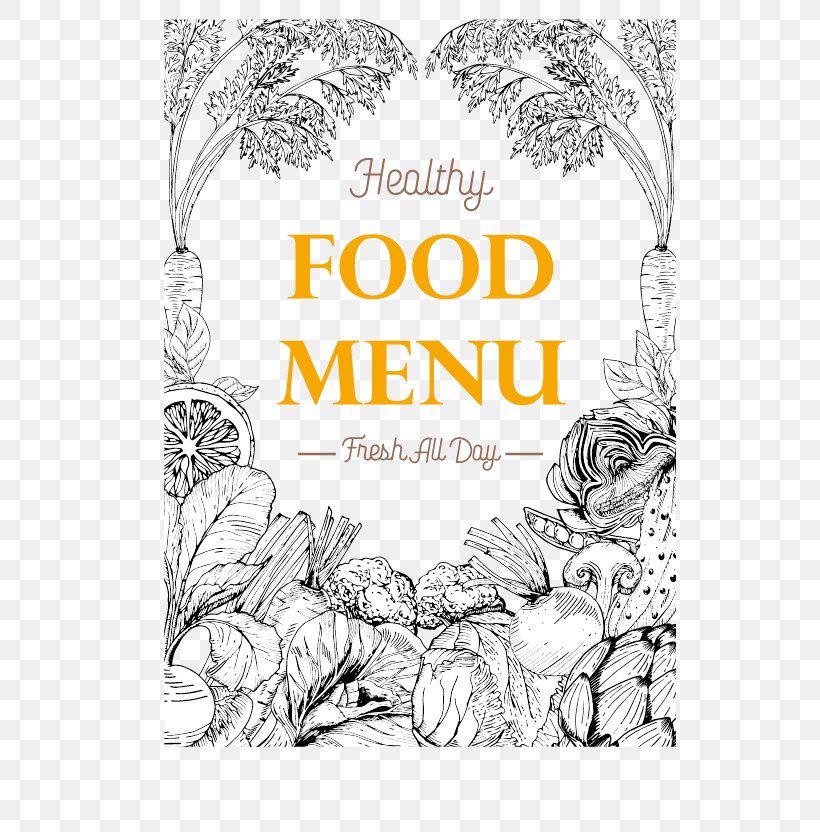 Organic Food Diet Menu Vegetable, PNG, 604x832px, Organic Food, Art, Black And White, Calligraphy, Diet Download Free
