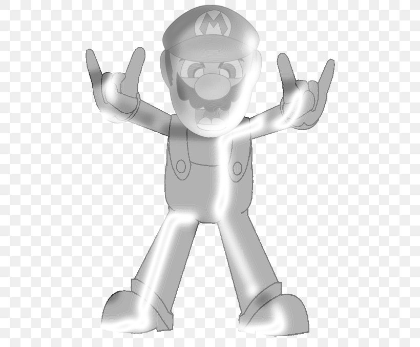 Super Mario 128 Nintendo Heavy Metal Thumb, PNG, 500x677px, Super Mario 128, Arm, Black And White, Cartoon, Collaboration Download Free