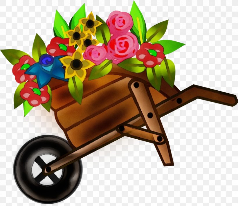 Wheelbarrow Cart Vehicle Wagon Flower, PNG, 830x720px, Watercolor, Cart, Flower, Paint, Plant Download Free