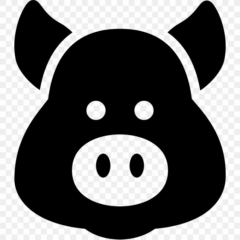 Pig Symbol, PNG, 1600x1600px, Pig, Black, Black And White, Head, Nose Download Free
