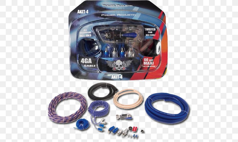 Audio Power Amplifier Vehicle Audio Electrical Wires & Cable Power Acoustik 8ga. Amp Wiring Kit, PNG, 519x489px, Amplifier, Audio, Audio Power, Audio Power Amplifier, Auto Part Download Free