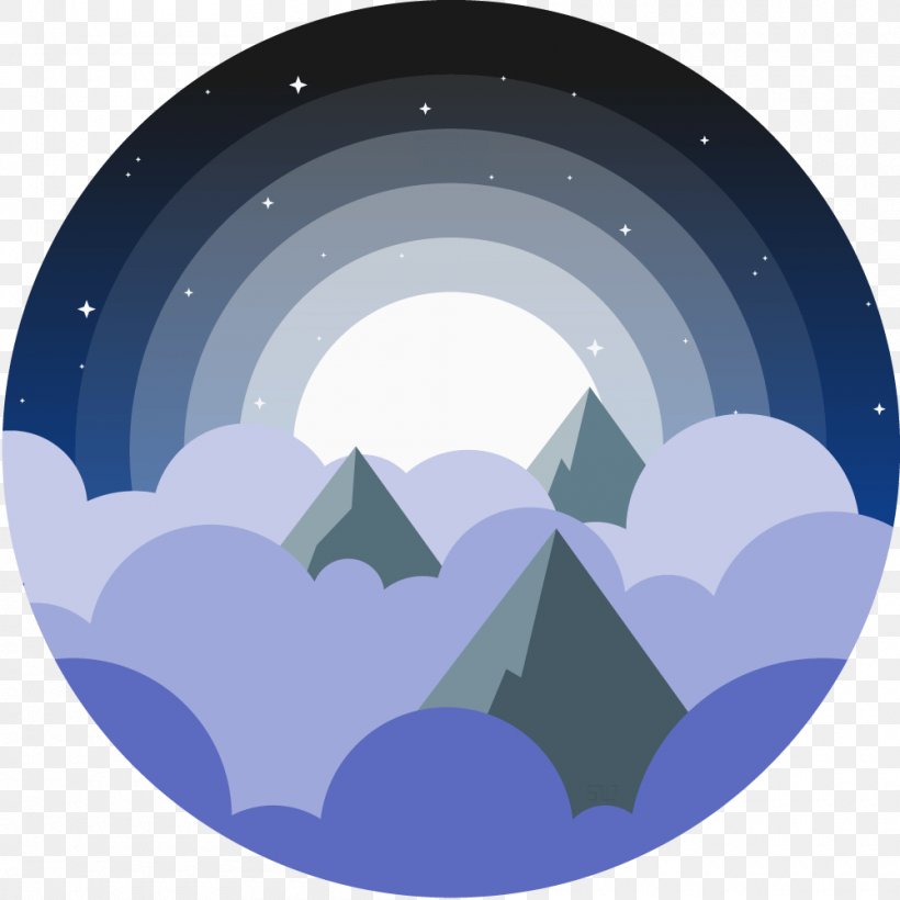 Blue Night Sky Clip Art, PNG, 1000x1000px, Blue, Cloud, Moon, Night, Night Sky Download Free