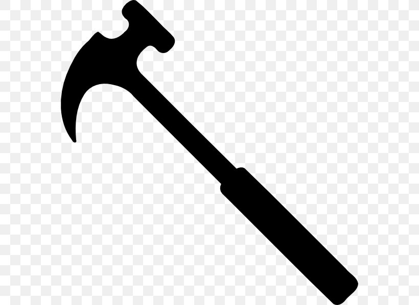Claw Hammer Clip Art, PNG, 582x598px, Hammer, Axe, Black And White, Claw Hammer, Document Download Free