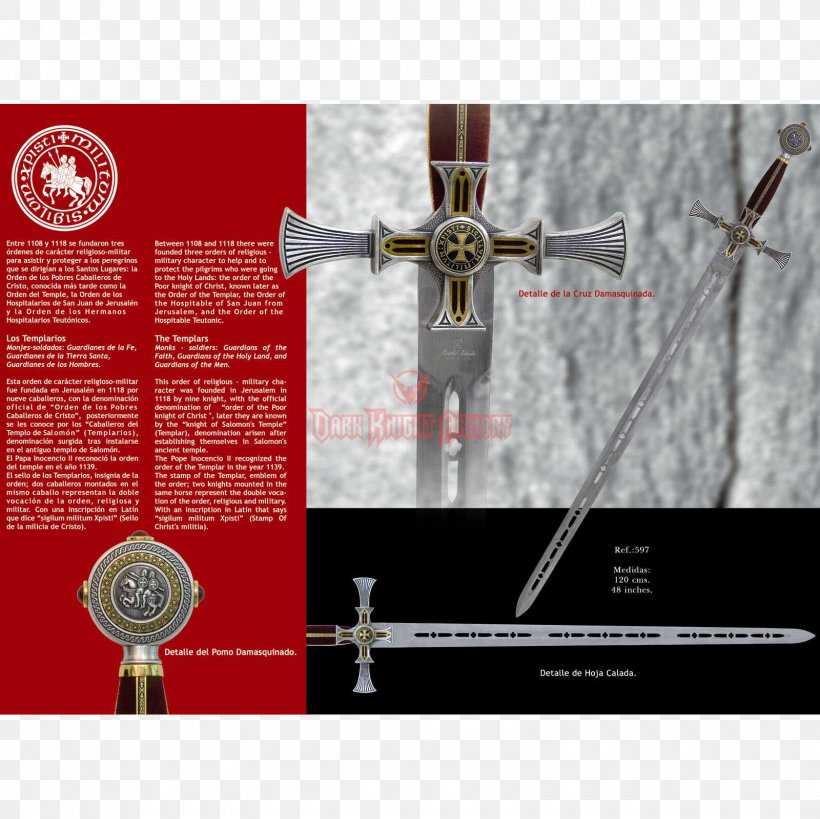 Crusades Grand Masters Of The Knights Templar Sword, PNG, 1600x1600px, Crusades, Accolade, Cold Weapon, Cross, Crucifix Download Free