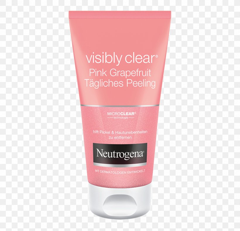 Lotion Exfoliation Neutrogena VISIBLY CLEAR Pink Grapefruit Cream Wash Cleanser, PNG, 966x930px, Lotion, Alpha Hydroxy Acid, Beta Hydroxy Acid, Cleanser, Comedo Download Free