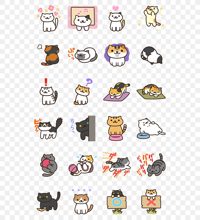 Neko Atsume Sticker Cat Advertising LINE, PNG, 562x900px, Neko Atsume, Advertising, Area, Cat, Cat Communication Download Free