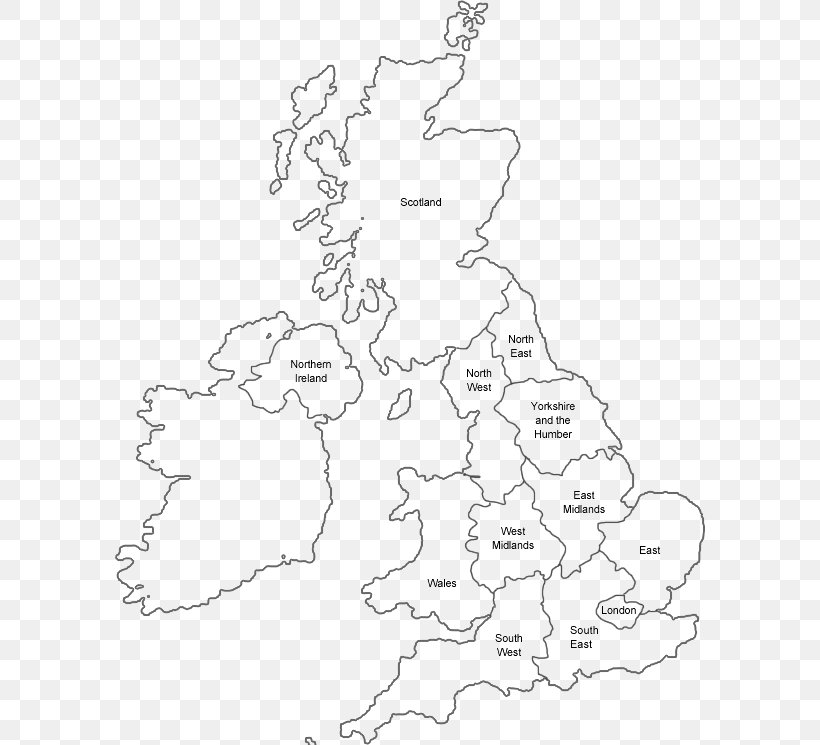 England Black And White Map, PNG, 590x745px, England, Accent, Area, Artwork, Black And White Download Free