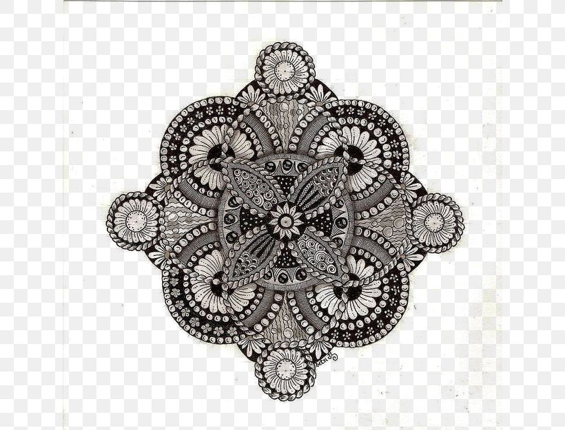Black And White Drawing Pattern, PNG, 638x625px, Black And White, Art, Doily, Doodle, Drawing Download Free