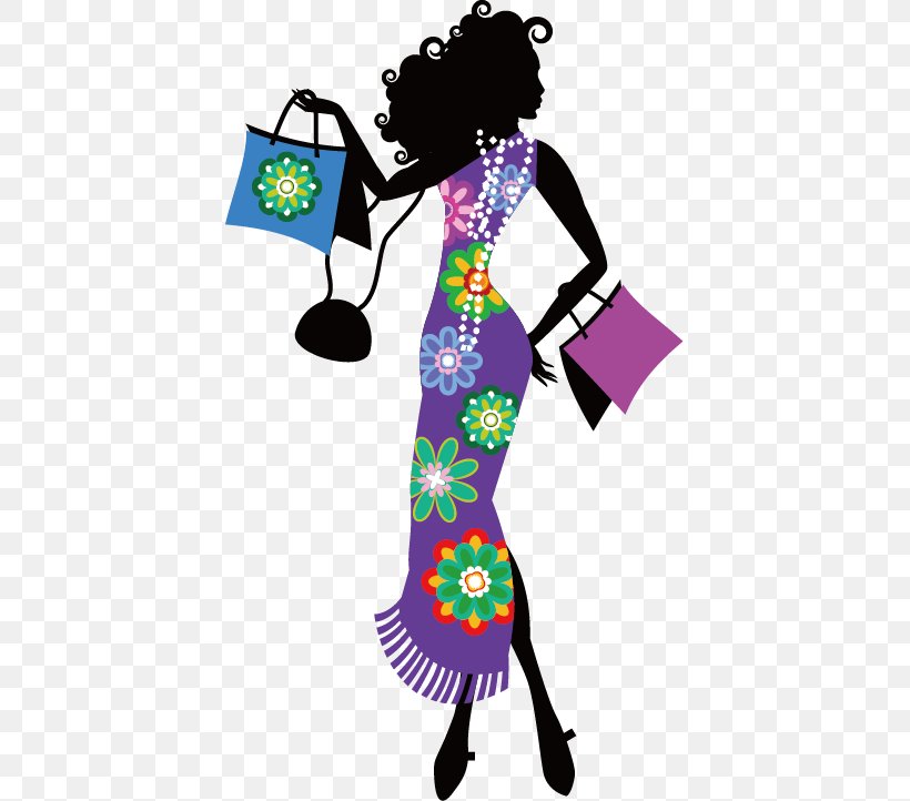 Fashion Silhouette Shopping Illustration, PNG, 413x722px, Fashion, Art, Clothing, Designer, Drawing Download Free