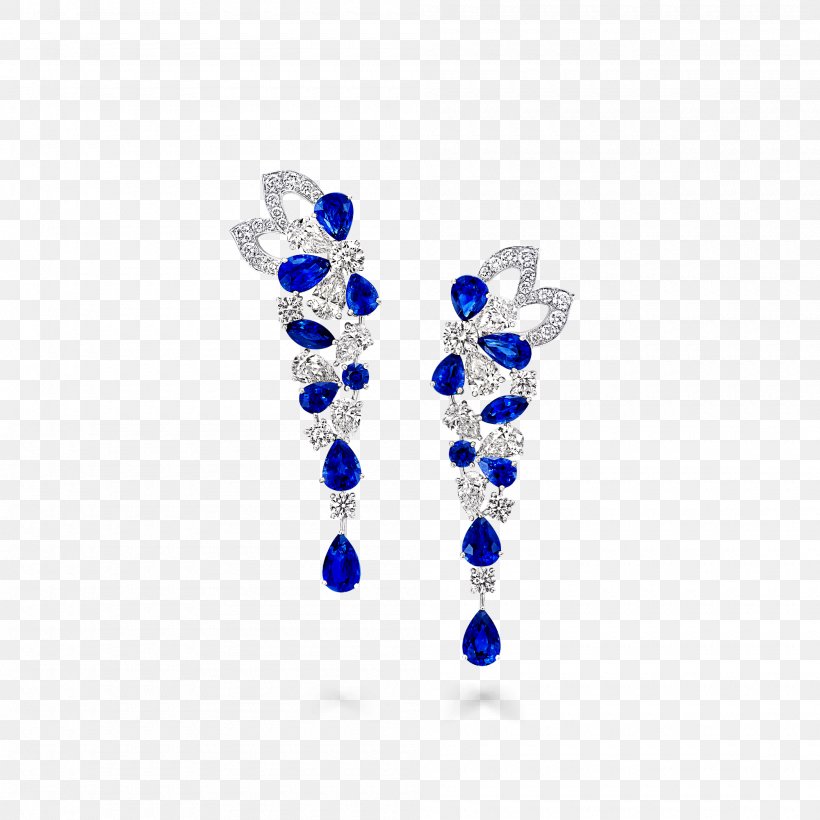Sapphire Earring Graff Diamonds Jewellery, PNG, 2000x2000px, Sapphire, Aquamarine, Blue, Body Jewelry, Carat Download Free