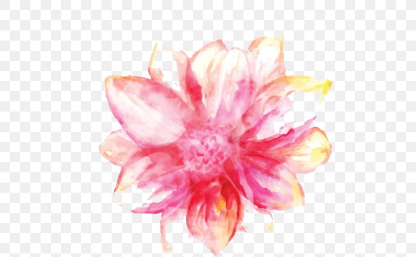 Watercolor Painting Pink Flowers, PNG, 500x507px, Watercolor Painting, Art, Cut Flowers, Dahlia, Drawing Download Free