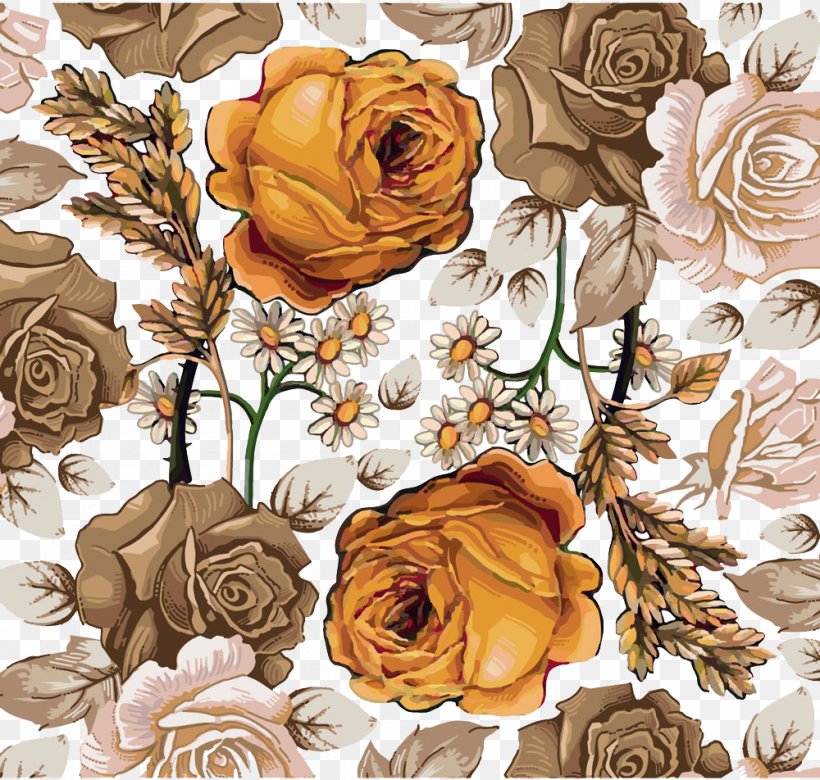 Paper Flower Paisley Pattern, PNG, 1000x952px, Paper, Art, Cut Flowers, Damask, Drawing Download Free