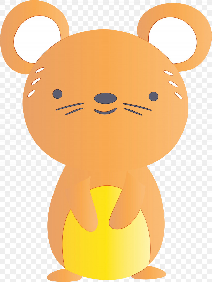 Teddy Bear, PNG, 2255x3000px, Watercolor, Bear, Cartoon, Orange, Paint Download Free
