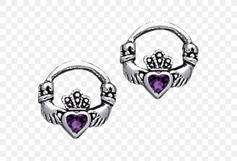 Amethyst Earring Silver Claddagh Ring Body Jewellery, PNG, 555x555px, Amethyst, Body Jewellery, Body Jewelry, Celts, Claddagh Ring Download Free