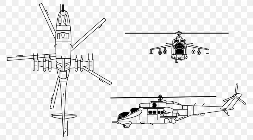 Mi-24 Helicopter Rotor Mil Mi-8 Attack Helicopter, PNG, 1280x712px, Helicopter, Aircraft, Artwork, Attack Helicopter, Black And White Download Free