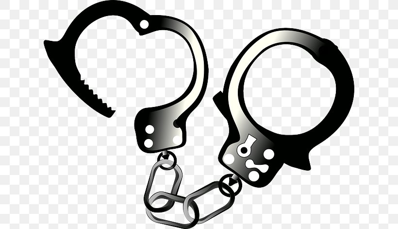 Clip Art Openclipart Handcuffs Illustration Image, PNG, 640x471px, Handcuffs, Arrest, Auto Part, Black And White, Body Jewelry Download Free