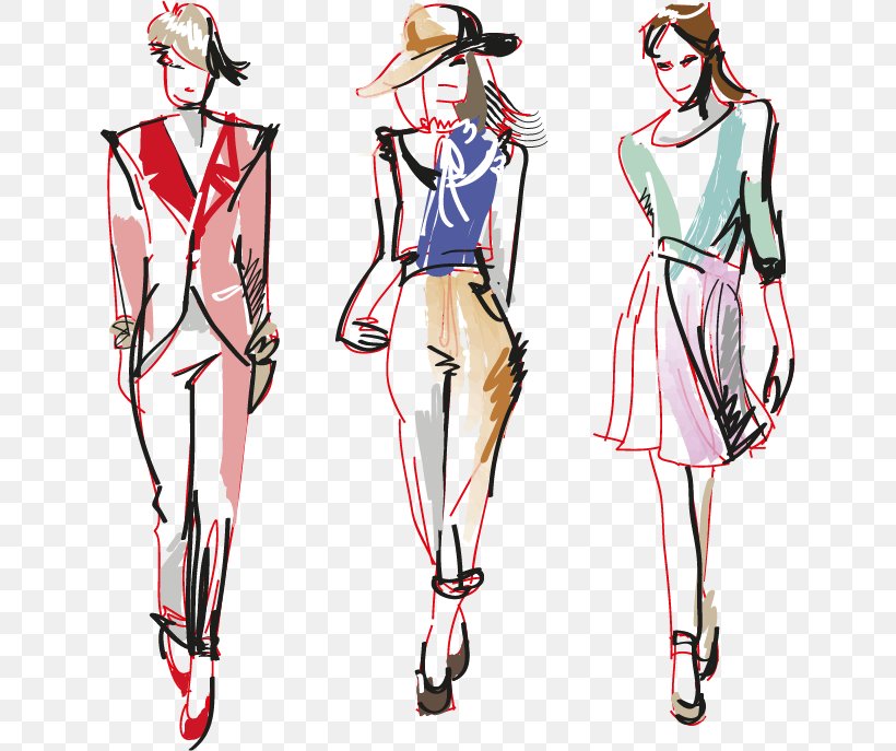 Drawing Fashion Croquis Model, PNG, 636x687px, Watercolor, Cartoon, Flower, Frame, Heart Download Free