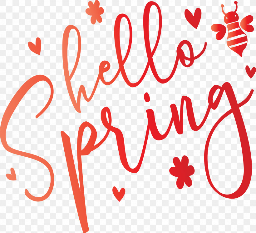 Hello Spring Spring, PNG, 2999x2728px, Hello Spring, Calligraphy, Heart, Love, Red Download Free