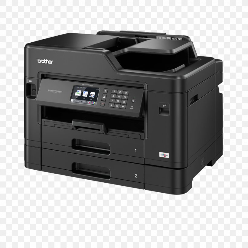 Multi-function Printer Inkjet Printing Brother Industries, PNG, 960x960px, Multifunction Printer, Automatic Document Feeder, Brother Industries, Brother Mfcj5730dw, Color Printing Download Free