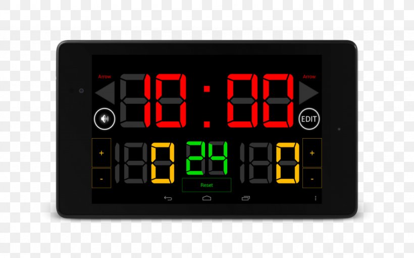 Scoreboard Basketball Free, PNG, 1024x637px, Scoreboard, Alarm Clock, Android, Basketball, Brand Download Free