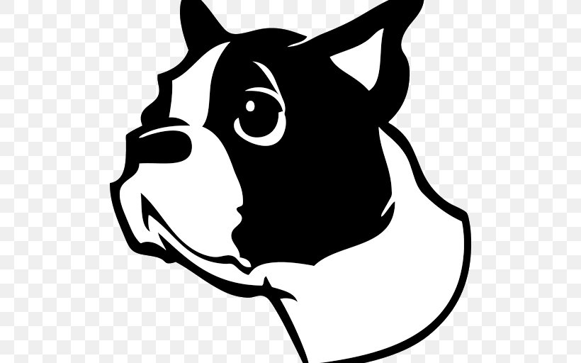 Boston Terrier Great Dane Japanese Chin Dachshund Chihuahua, PNG, 510x512px, Boston Terrier, Artwork, Beagle, Black, Black And White Download Free
