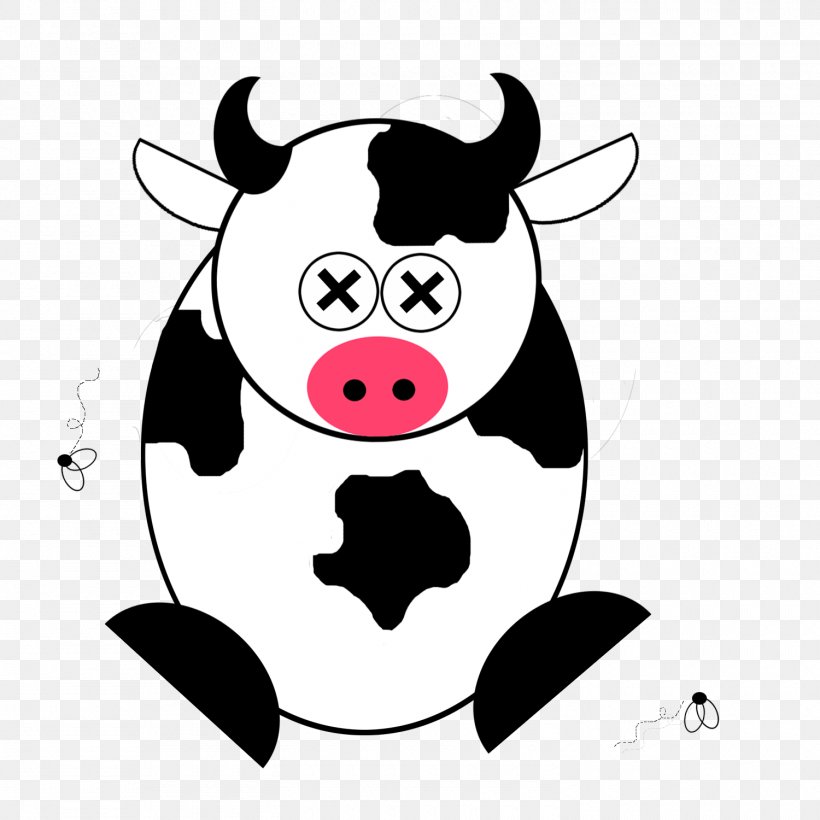 Clip Art Cattle Calf Cartoon Illustration, PNG, 1500x1500px, Cattle, Animal, Art, Artwork, Black And White Download Free