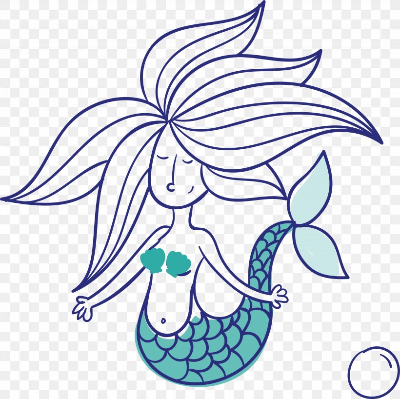 Mermaid Fairy Tale Drawing Illustration, PNG, 4280x4273px, Mermaid, Area, Art, Artwork, Cartoon Download Free