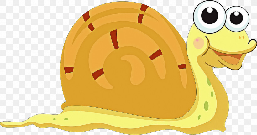 Snail Yellow Cartoon Snails And Slugs, PNG, 2400x1262px, Snail, Cartoon, Snails And Slugs, Yellow Download Free