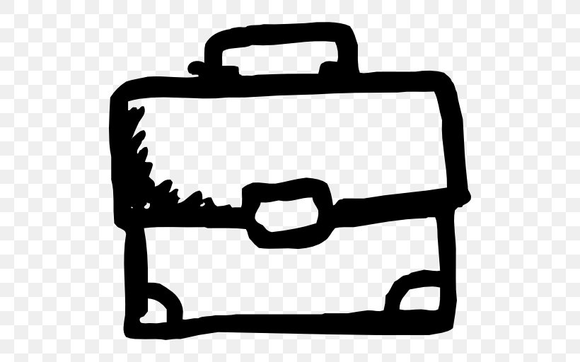 Hand Drawn Suitcase, PNG, 512x512px, Icon Design, Black, Black And White, Bmp File Format, Business Download Free