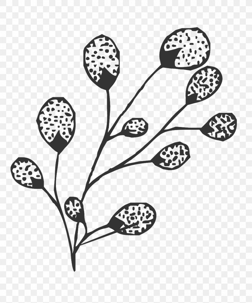 Floral Line Art., PNG, 1000x1200px, Plant Stem, Black And White, Branch, Branching, Flora Download Free
